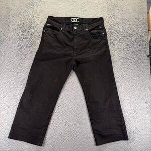GDC Jeans Men's 36x26 Black Cotton Denim Straight Dark Wash Workwear Travel